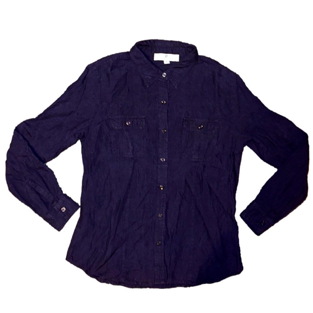 Jean-Pierre Klifa Paris women’s Navy Blue Button Down Shirt Size Small